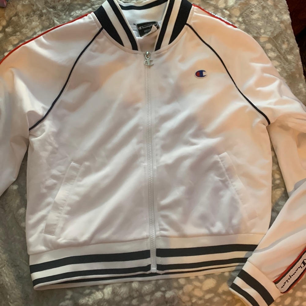 White Champion Track Jacket
